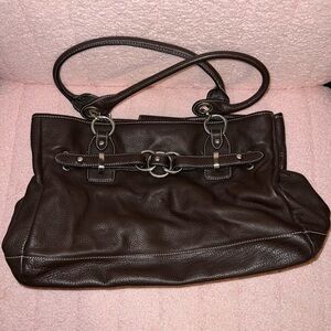 Elegant Brown Leather Tote Bag